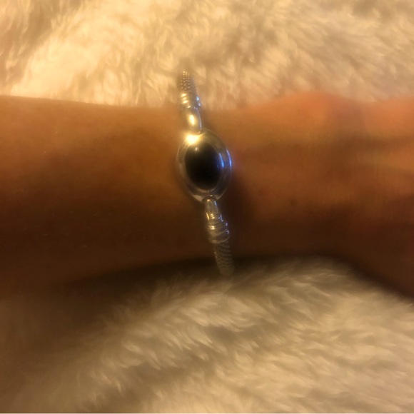 Onyx, sterling silver bracelet - Picture 4 of 10